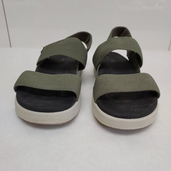 KEEN Elle Backstrap Sandal Women's 7.5 Green Gray Platform Wedge Stretch Straps - Picture 2 of 13